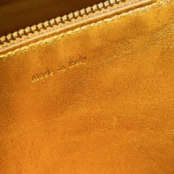 Authentic Céline Cabas Leather Clutch Bag Metallic Zippered Pouch - Picture 10 of 15